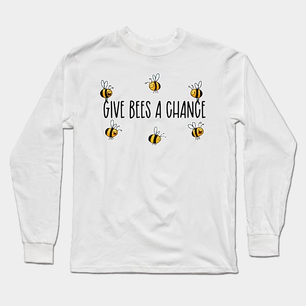 Give Bees a Chance IV Long Sleeve T-Shirt by Corrie Kuipers